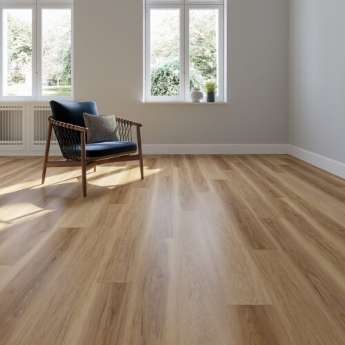 Coastal Oak hybrid SPC flooring lifestyle room pale sandy coastal timber floor