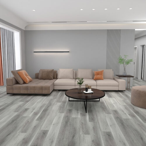 Grey Oak hybrid SPC flooring lifestyle room cool grey timber floor
