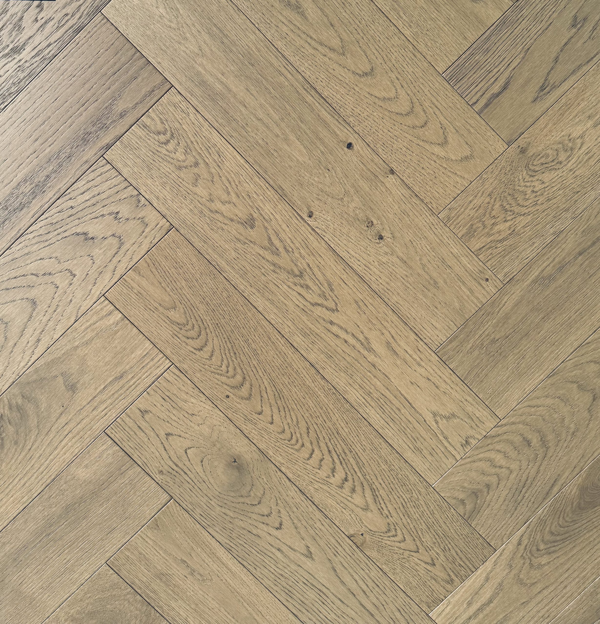 Oak Blanc weathered driftwood greige European engineered timber flooring with character knots and aged grey wash over warm oak undertones (image 2)