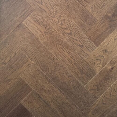 Oak Sorrento deep smoked walnut European engineered timber flooring with cognac and espresso undertones showing rich grain detail (image 2)