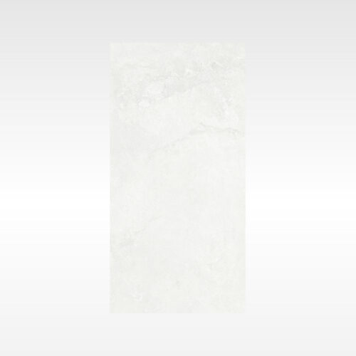 Large format porcelain tile - Elegance Silver polished 600x1200mm near white with platinum silver undertone