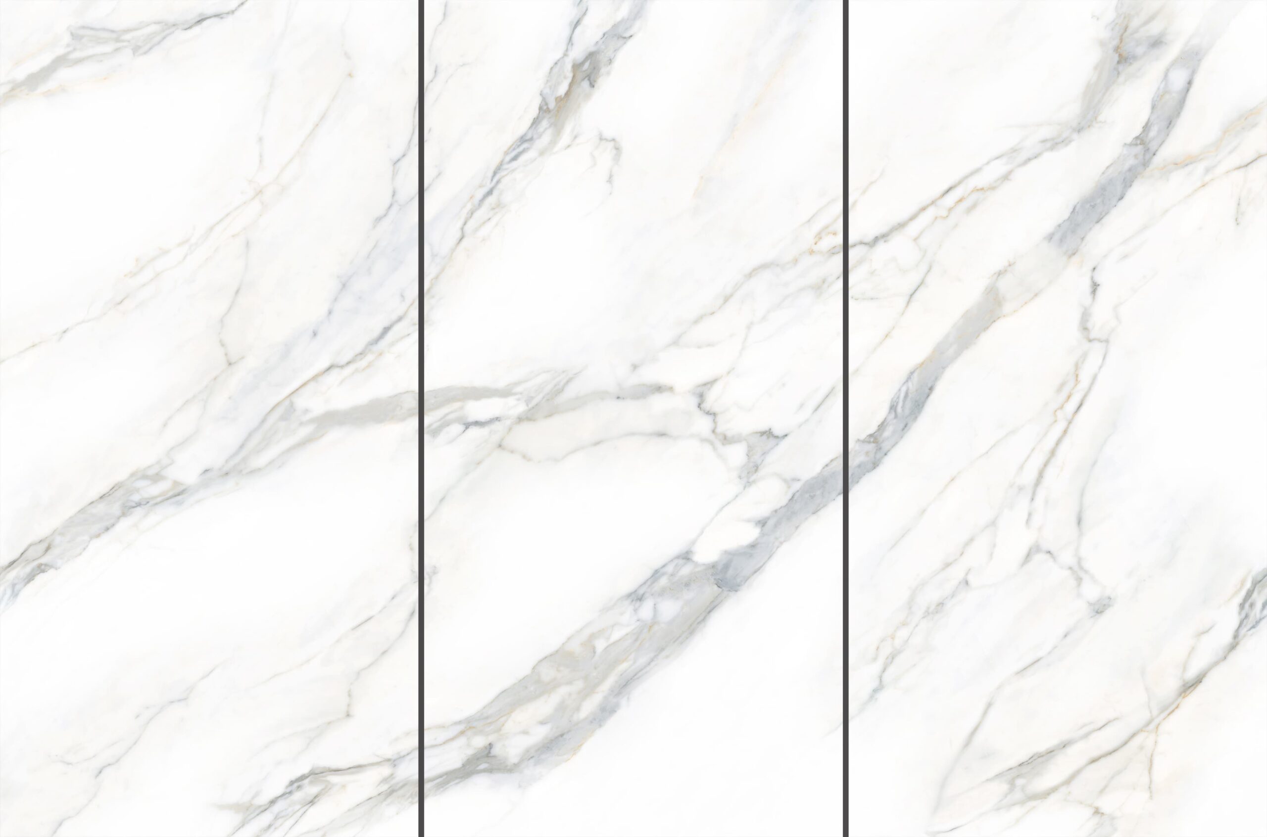 Calacatta Gold tile stack view polished white Calacatta with gold accent veins