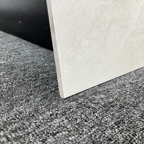 Origin White large format tile full face view ivory bloom cloudy stone pattern