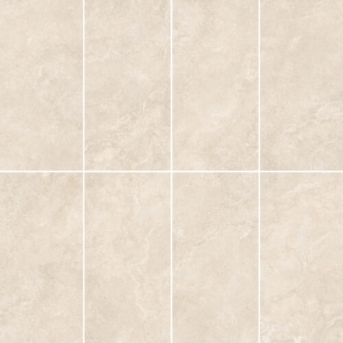 Flat Alps Beige tile installation dining living area warm golden tones