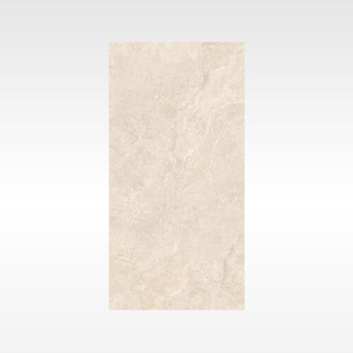 Beige travertine-look porcelain tile - Flat Alps Beige matt golden veining 600x600mm