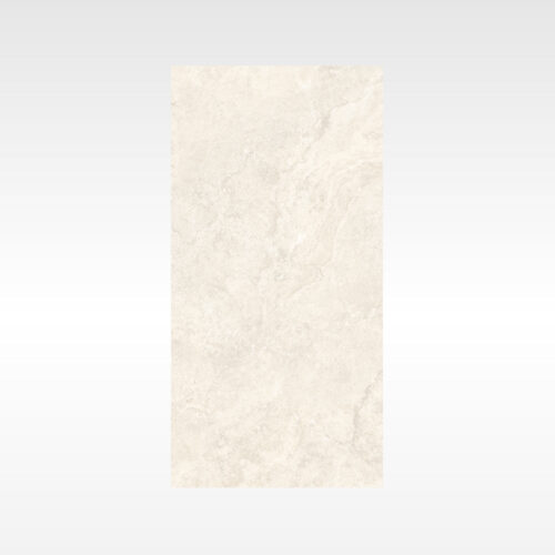 Cream stone-look wall tile - Flat Alps Silver matt limestone movement 600x600mm