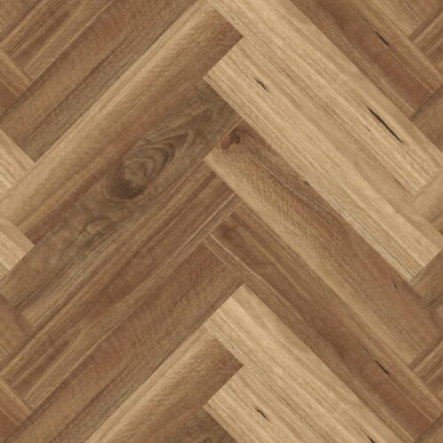NSW Spotted Gum Herringbone hybrid SPC flooring warm tan spotted gum 7mm waterproof