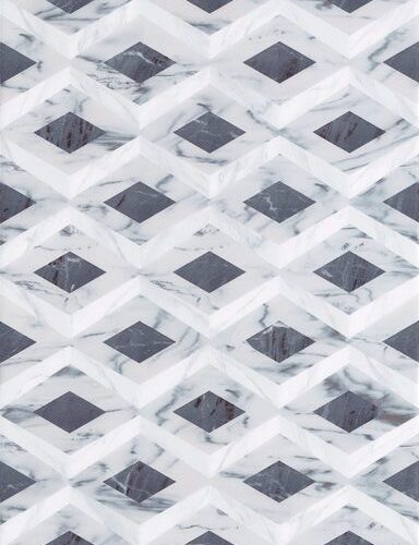 HX6300F Grey Diamond close-up diamond pattern mosaic in graphite marble and white