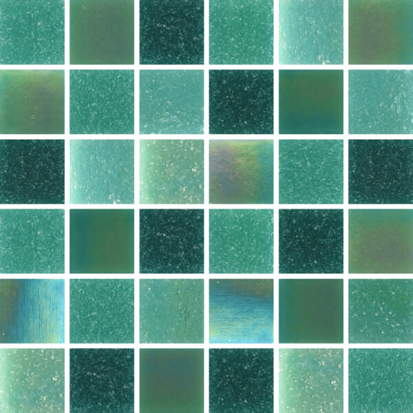 Glass pool mosaics