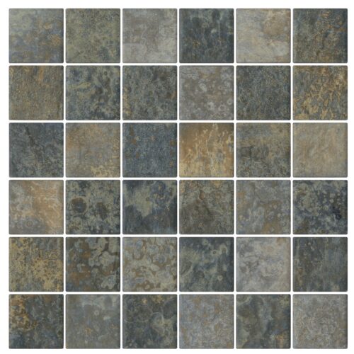 Blue grey amber multi-tone natural stone pool mosaic tiles STH062 belantti