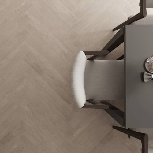 Vogue Wood Sand warm sandy beige herringbone wood-look floor porcelain plank 200x1200mm