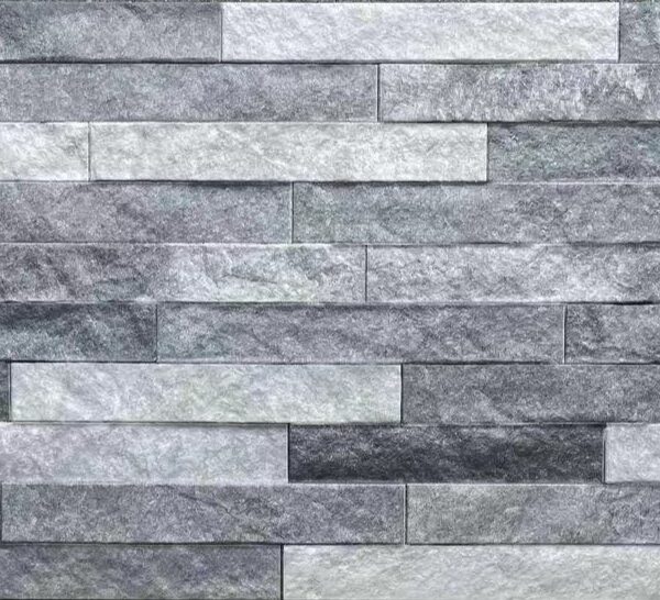 VS9863 Grey Stackstone split-face ledger stone wall tile horizontal stack 300x600mm outdoor