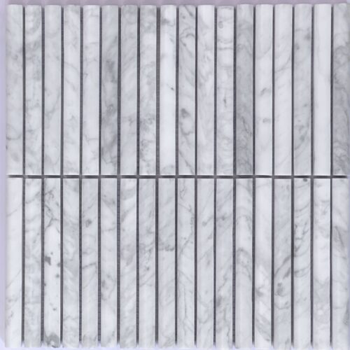 Carrara marble convex mosaic tile satin matt sculptural 3D dome profile