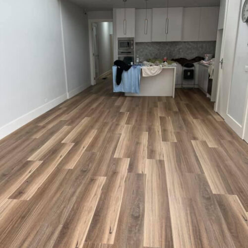 NSW Spotted Gum 7010 hybrid SPC flooring lifestyle room warm tan spotted gum floor