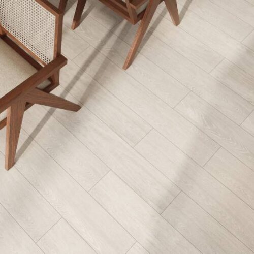 Vogue Wood Natural pale birch cream wood-look porcelain plank 200x1200mm floor tile room setting