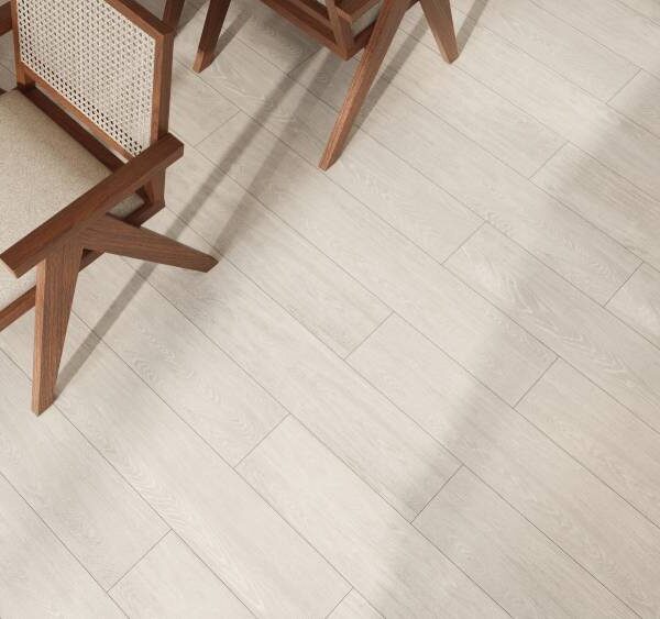 Vogue Wood Natural pale birch cream wood-look porcelain plank 200x1200mm floor tile room setting