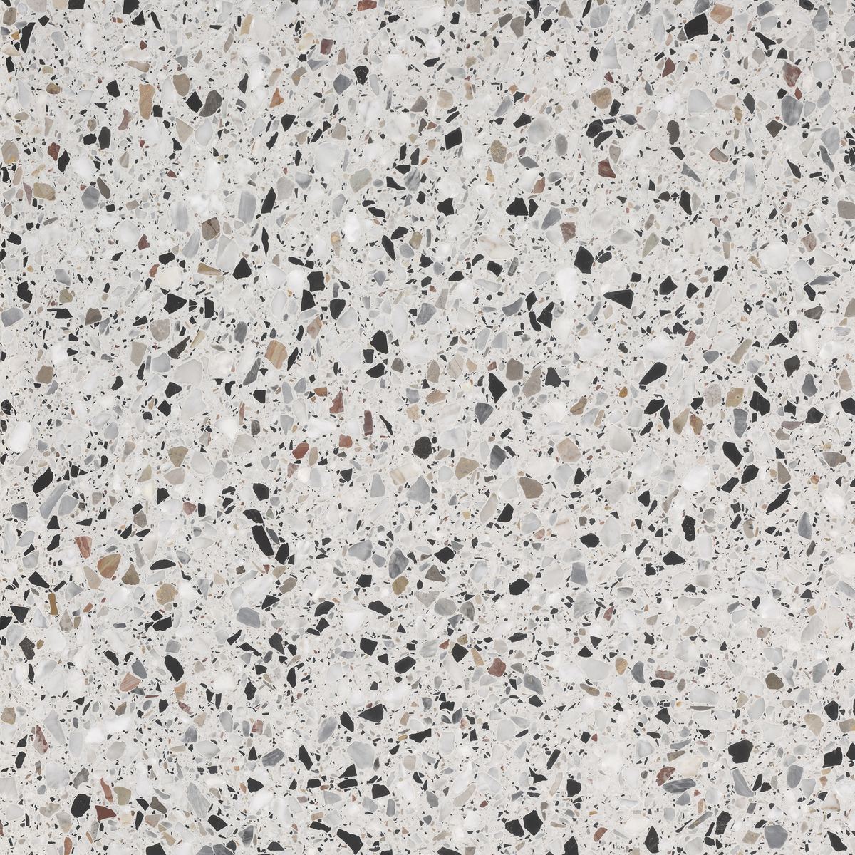 Grey terrazzo tiles - Terrazzo ST Mix white ground porcelain 600x600mm black grey taupe aggregate