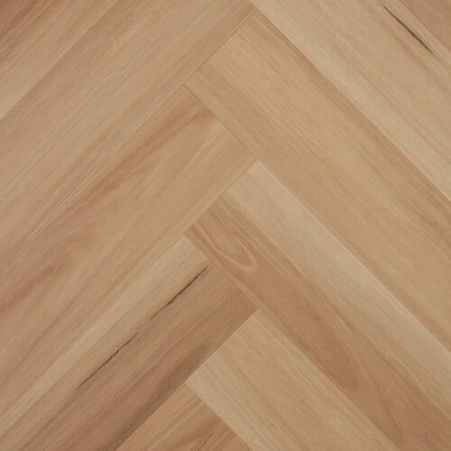 Pale brown blackbutt herringbone hybrid flooring - Easi-Plank SPC Natural Blackbutt 625x125mm SPC parquetry