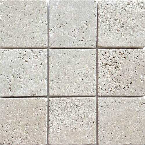 Beige porcelain tile — Apollo Beige Travertine Tumbled 100X100