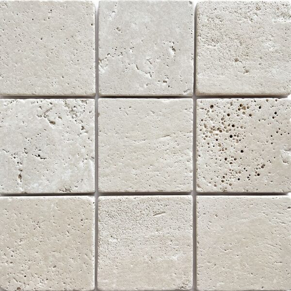 Beige porcelain tile — Apollo Beige Travertine Tumbled 100X100