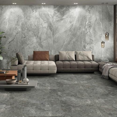 Charcoal porcelain tile — Karst-Stone Charcoal