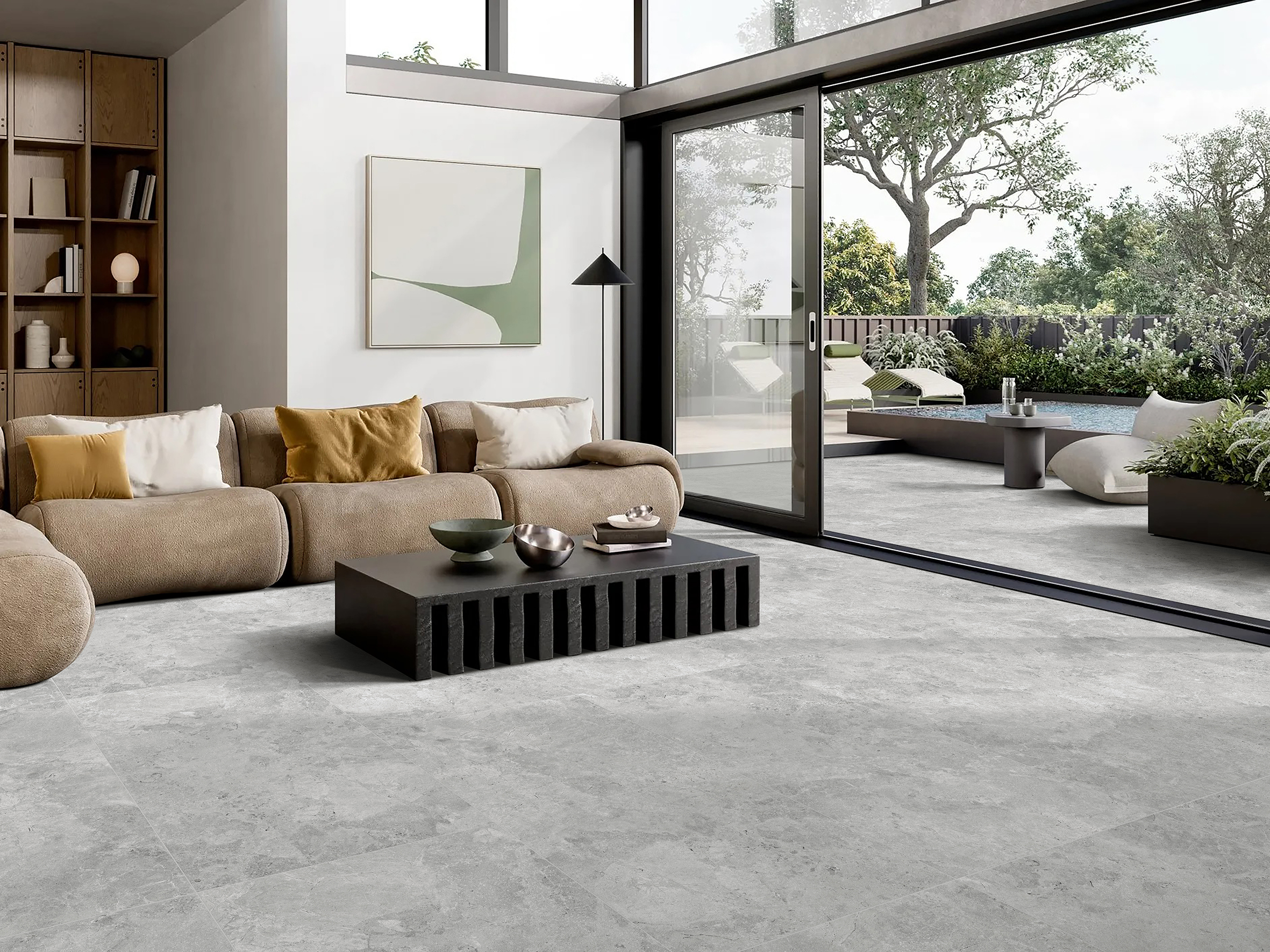 White porcelain tile — Karst-Stone White