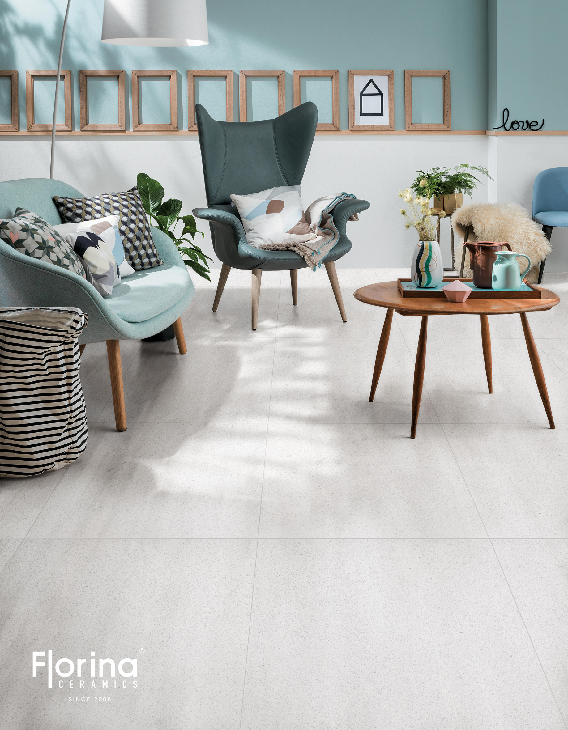 White porcelain tile — Quarrazzo White